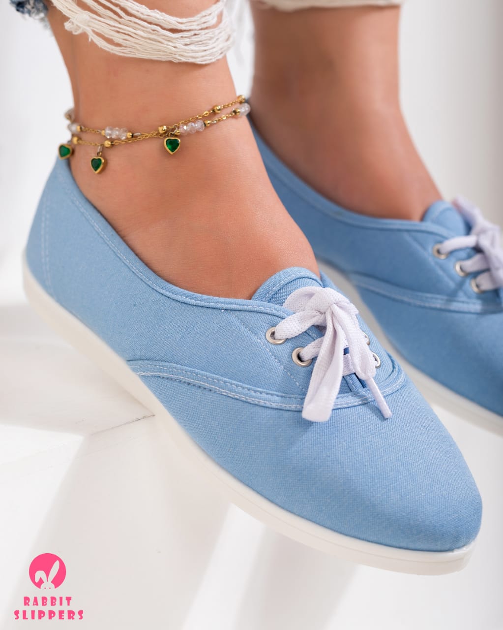 Light Blue Canvas Everyday Sneakers