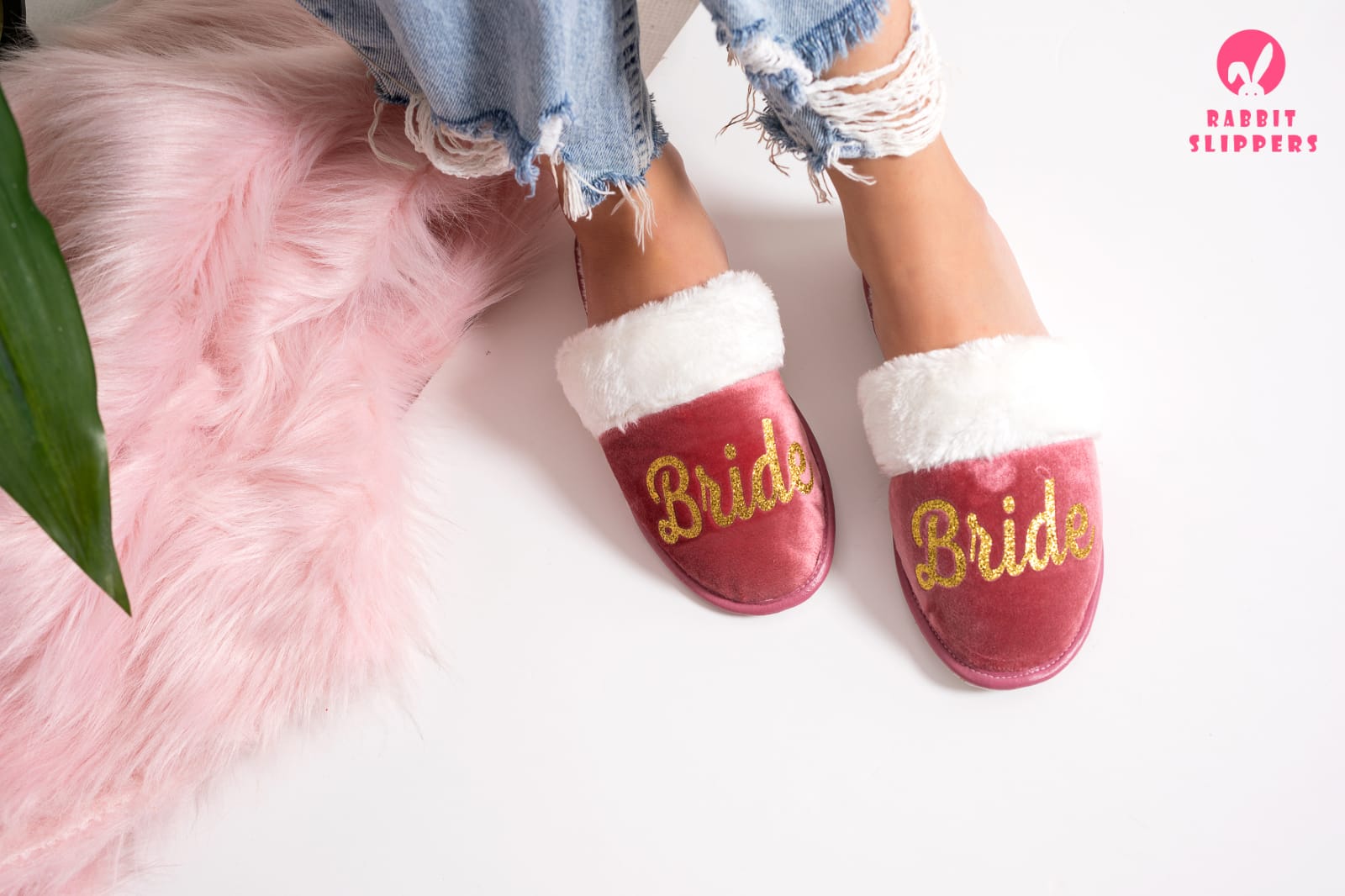Women cashmere slippers X White fur